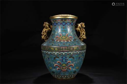 A Chinese Cloisonne Vase with Cover