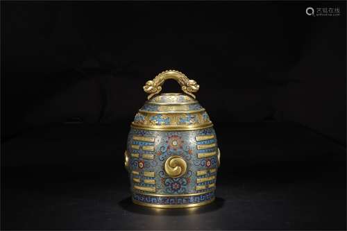 A Chinese Cloisonne Bell Decoration