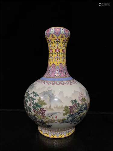 A Chinese Famille-Rose Porcelain Vase