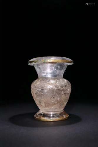 A Chinese Carved Rock Crystal Jar