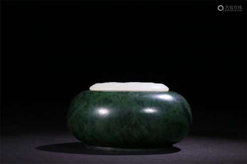 A Chinese Caved Jade Incense Burner