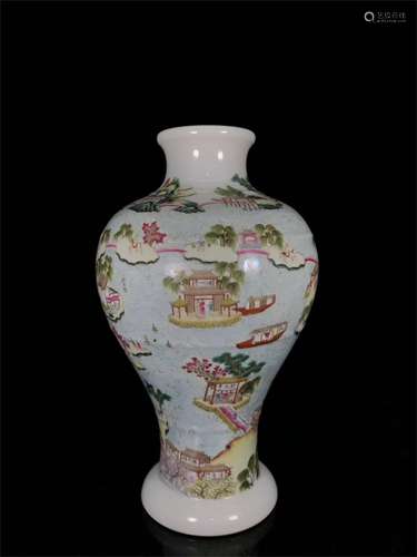 A Chinese Famille-Rose Porcelain Vase