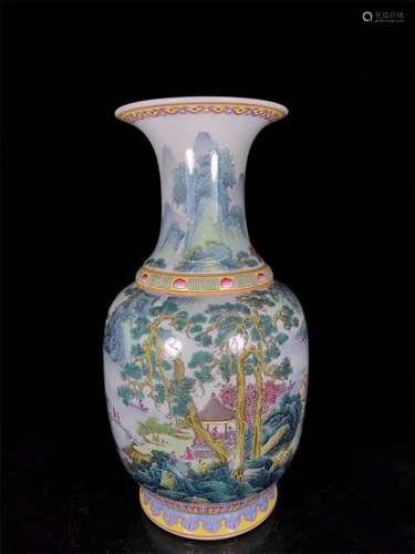 A Chinese Famille-Rose Porcelain Vase