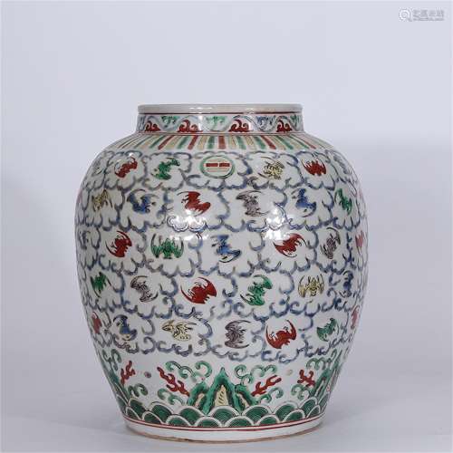 A Chinese Wu-Cai Glazed Porcelain Jar