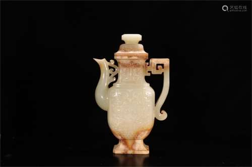A Chinese Carved Jade Teapot