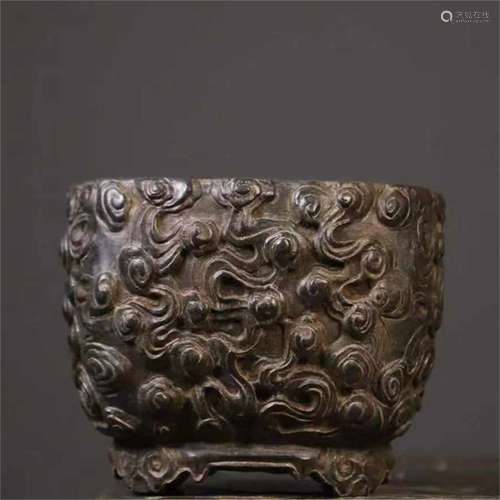 A Chinese Carved Stone Pot