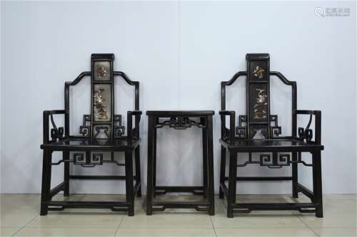 A Set of Chinese Carved Hardwood Chairs