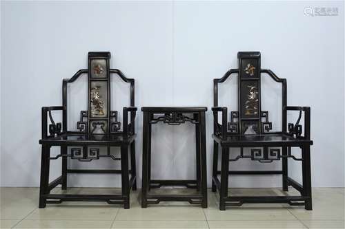 A Set of Chinese Carved Hardwood Chairs