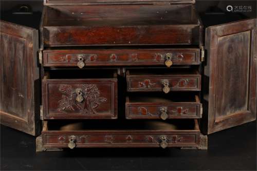 A Chinese Carved Hardwood Box