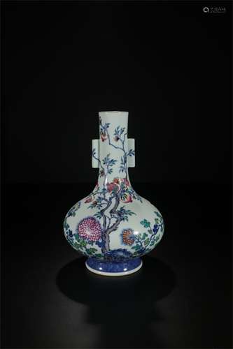 A Chinese Famille-Rose Porcelain Vase