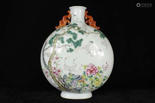 A Chinese Famille-Rose Porcelain Vase