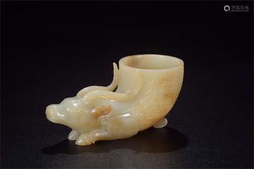 A Chinese Carved Jade Cup