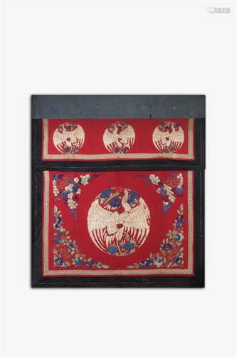 A Chinese Embroidered Hanging Screen