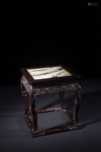 A Chinese Carved Hardwood Square Table