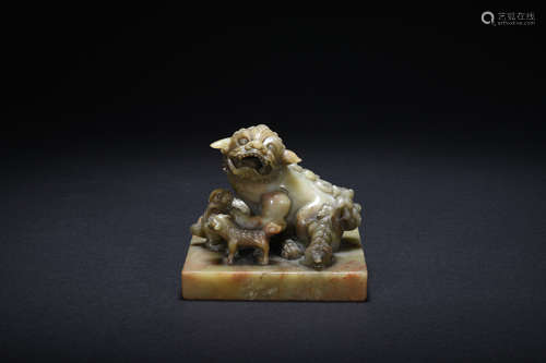 Qing Dynasty Shoushan stone beast seal