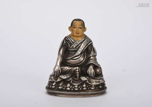 Ming dynasty sterling silver Guru Buddha