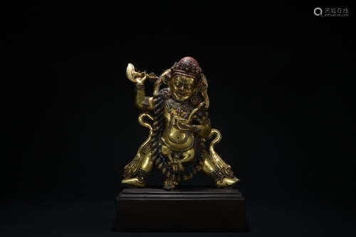 Ming dynasty gilt bronze statue of Big black Buddha