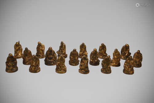 A set of Ming dynasty copper gilding Ocean's Eighteen iamge