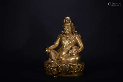 Qing dynasty gild bronze figure of Mammon