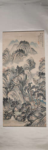 Qing dynasty Zhang zhihe's landscape painting