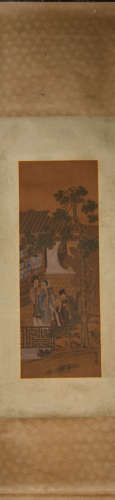 Qing dynasty Gu jianlongi's figure painting