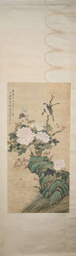 Qing dynasty Shen zhuo's flower and bird painting