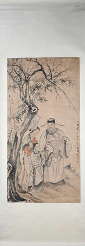 Qing dynasty Luo pin's  figure painting