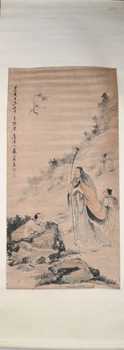 Qing dynasty Su liupeng's figure painting