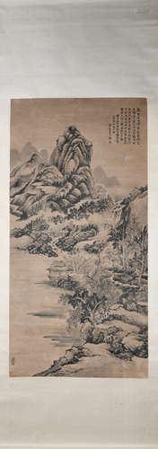 Qing dynasty Wang yu's landscape painting