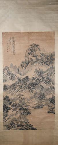 Qing dynasty Fang shishu's landscape painting