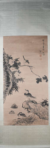 Ming dynasty Zhu da's flower and bird painting