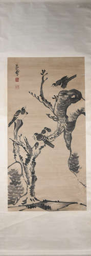 Ming dynasty Zhu da's flower and bird painting