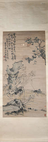 Qing dynasty Li shan's flower painting