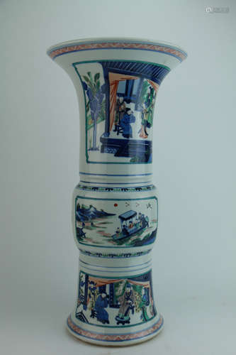 Qing dynasty the five colours bottle with landscape pattern