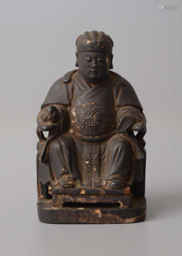 明代木雕人物坐像