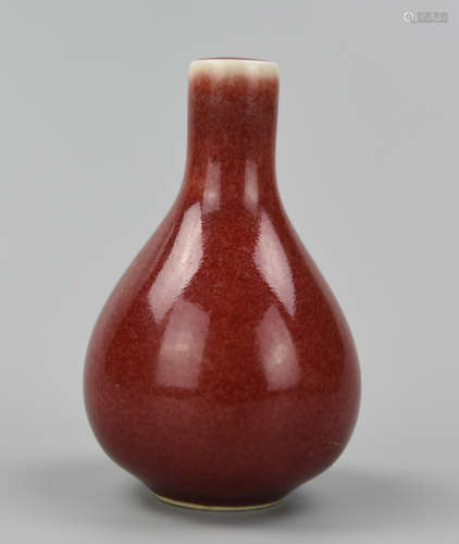 Chinese Mini Mottled Red Glazed Vase,20th C.