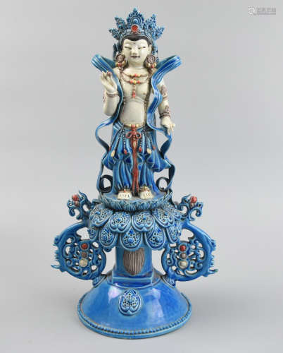Chinese Porcelain Figure of Buddha,20th C.