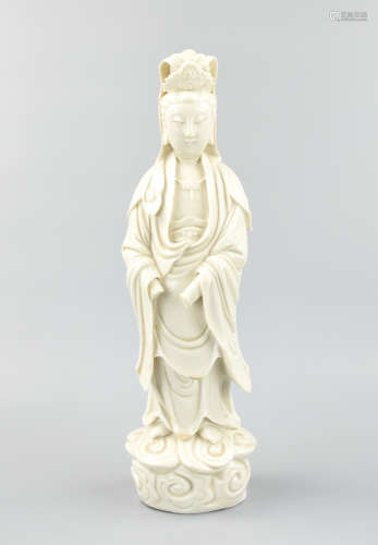 Chinese Dehua Porcelain Figure of Guanyin ,18th C.