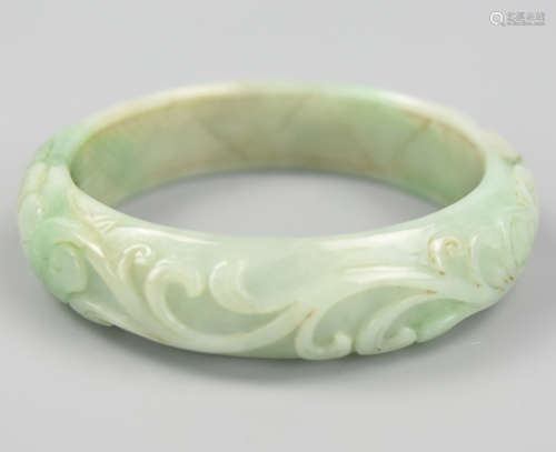 Chinese Green Jadeite Bracelet