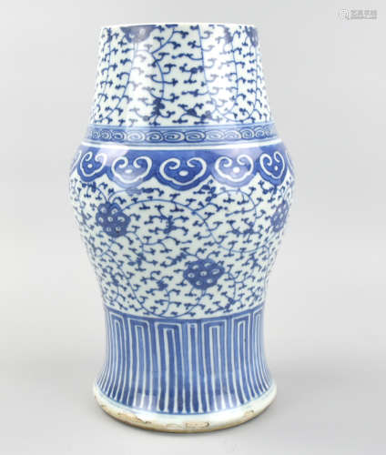 A Blue & White Phoenix Tail Vase,Daoguang Period