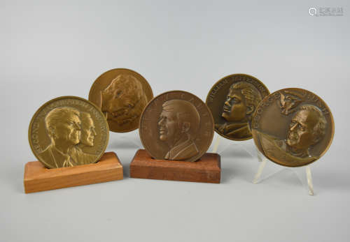 Group of 5 Presidential Inaugural Medallions