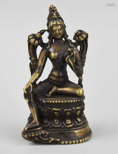Small Chinese Gilt Bronze Figure of Buddha,Qing D.