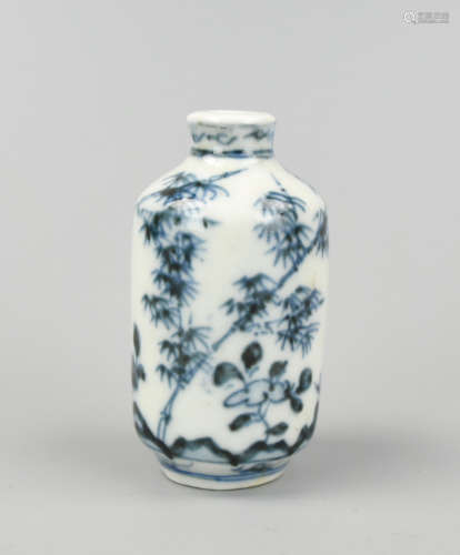 Miniature, Chinese B & W Snuff Bottle,19th C.