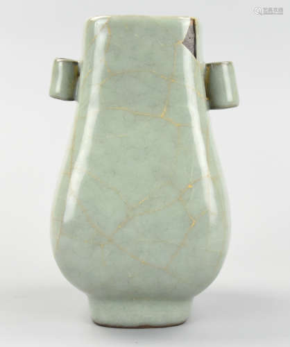 Small Chinese Guan Ware Celadon Vase, Song Dynasty