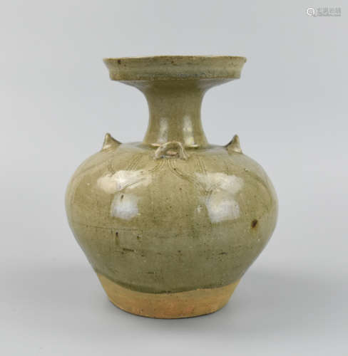Chinese Yue Ware Celadon Hu-Shaped Vase, West Jin