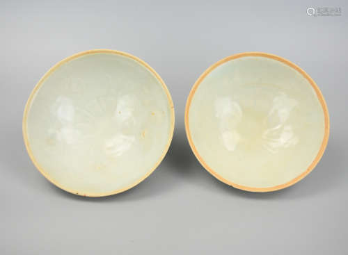 Pair of Song Style Chinese Qingbai Bowls