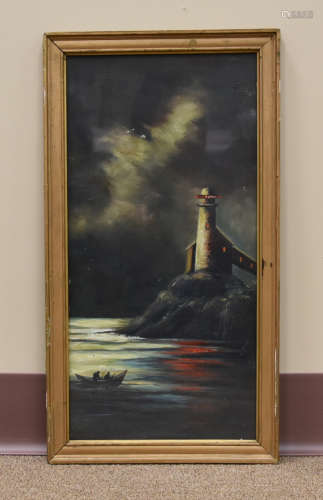 Light House Oil Painting,Signed