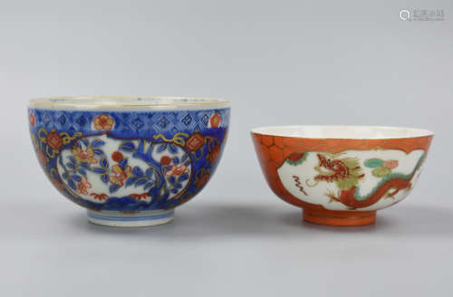2 Chinese Imari Style Export Bowls, 19-20th C.