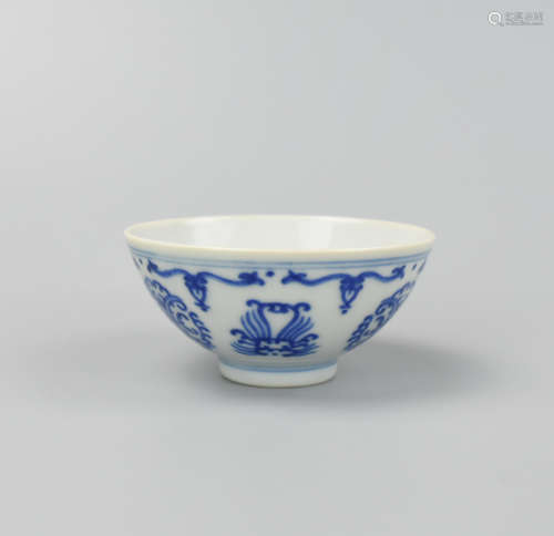 Chinese Blue and White Cup w/ Yongzheng Mark