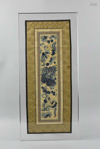 Chinese Silk Embroidery w/ Butterflies,Qing D.